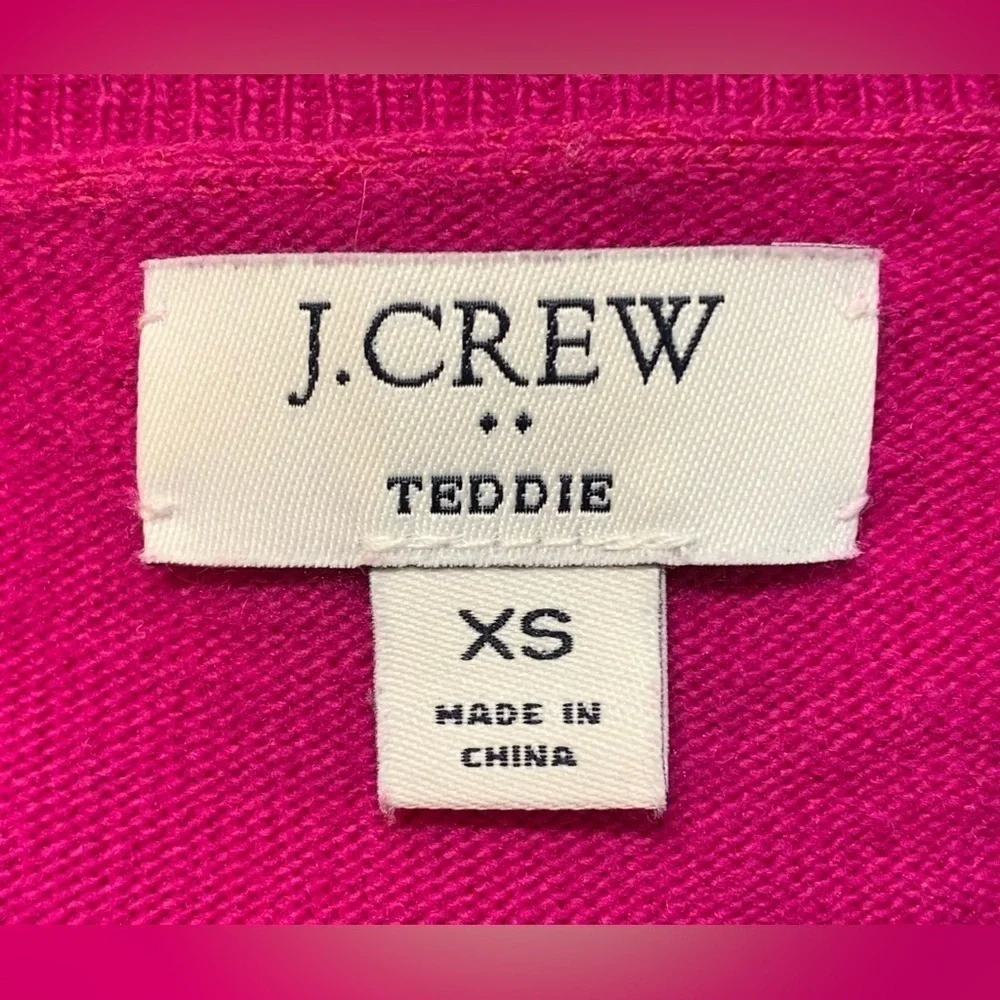J. Crew Crewneck Teddie Wool Blend Long Sleeve Pink Sweater Jumper Women’s Sz XS